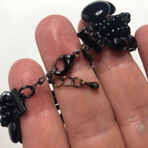 105 Premier designs beaded multi strand layered bracelet BLACK 7.5" to 8.5"* - Picture 4 of 4